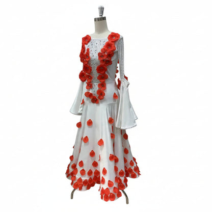 abito-danza-standard-bianco-con-fiori-3d-rossi-maniche-campana